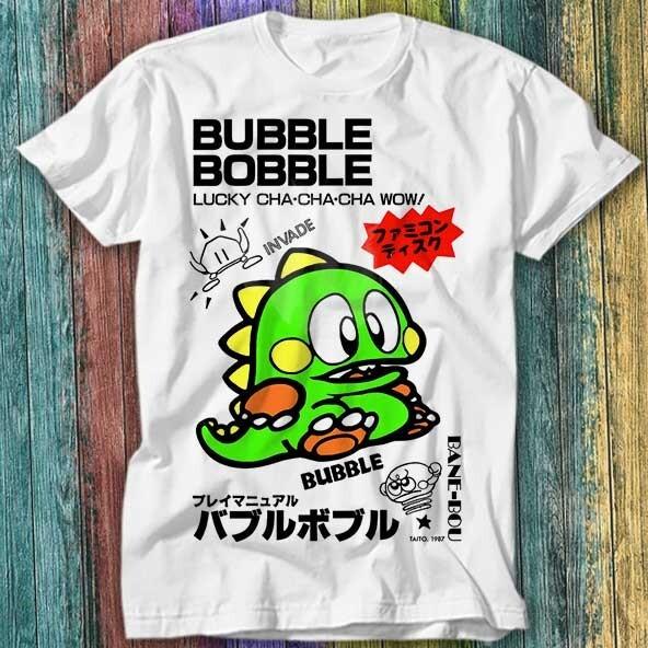 Bubble Bobble Green Japanese Poster Famicom T Shirt Top Tee 492
