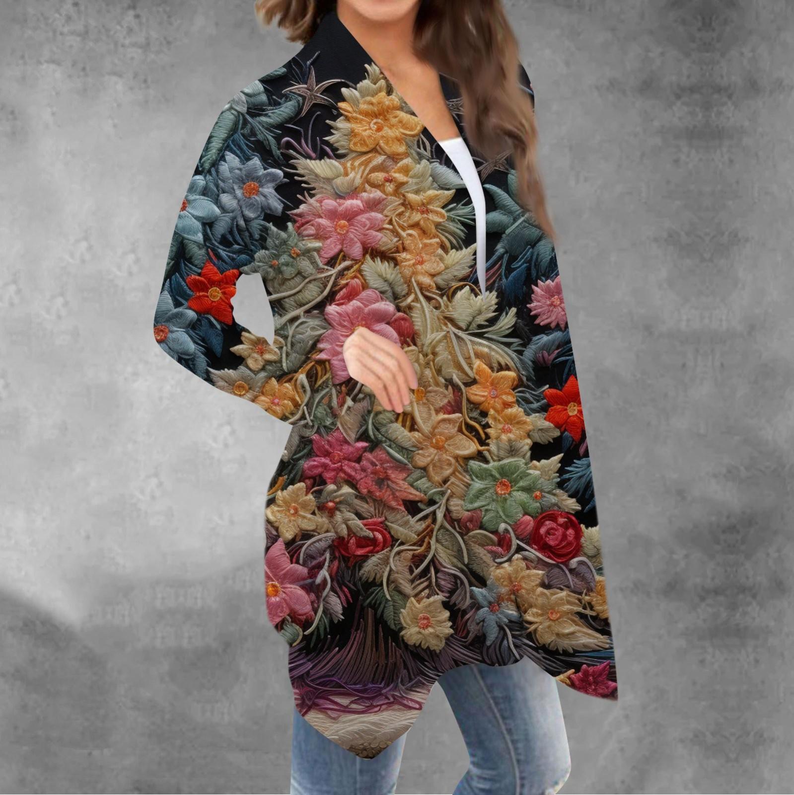 

Женский повседневный кардиган с длинными рукавами и рождественским принтом без верхнего пальто XXXL оранжевый