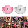 Felt Cowboy Hat Western Cowgirl Hat Costume Glitter Hats Cap for Kids Boys Girls