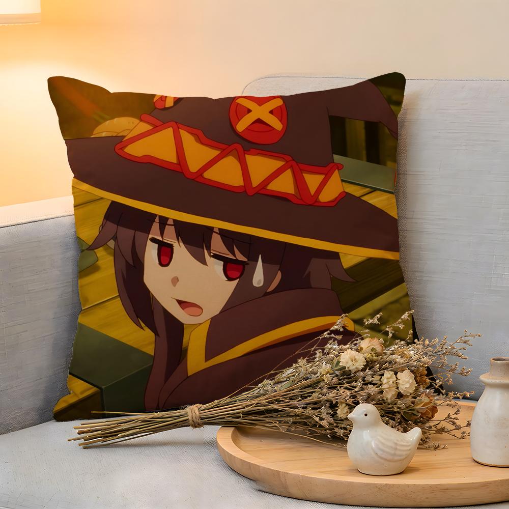 Cushion Cover  Linen  SkinFriendly Soft Decorative Case For Sofa Home Decor Hot Anime KKonoSuba MMegumin Pillow cover