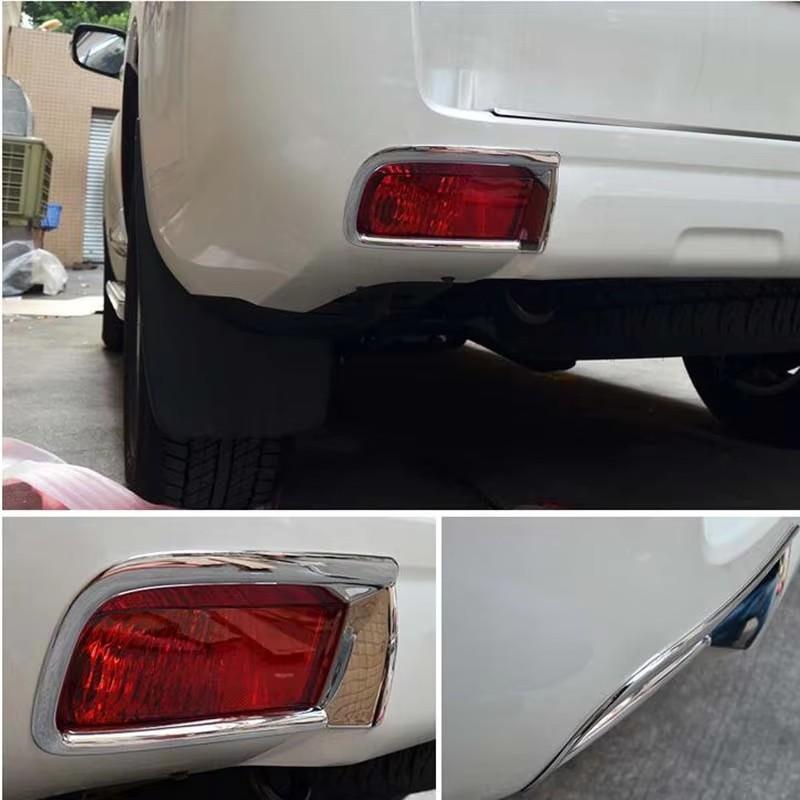 For Toyota Land Cruise Prado 2014 2015 2016 2017 ABS Chrome Rear Fog Light Lamp Trim Front Foglight Frame Cover Car Accessories