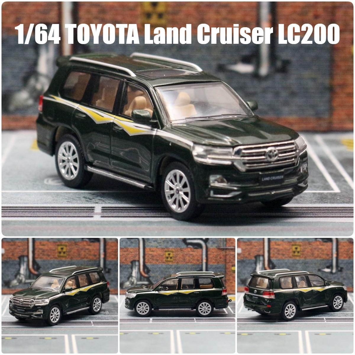 

1/64 TOYOTA Land Cruiser LC200, миниатюрная модель JKM 1/64, игрушечный внедорожник премиум-класса, бесплатные колеса, литой под давлением сплав, коллекция, подарок зелёный