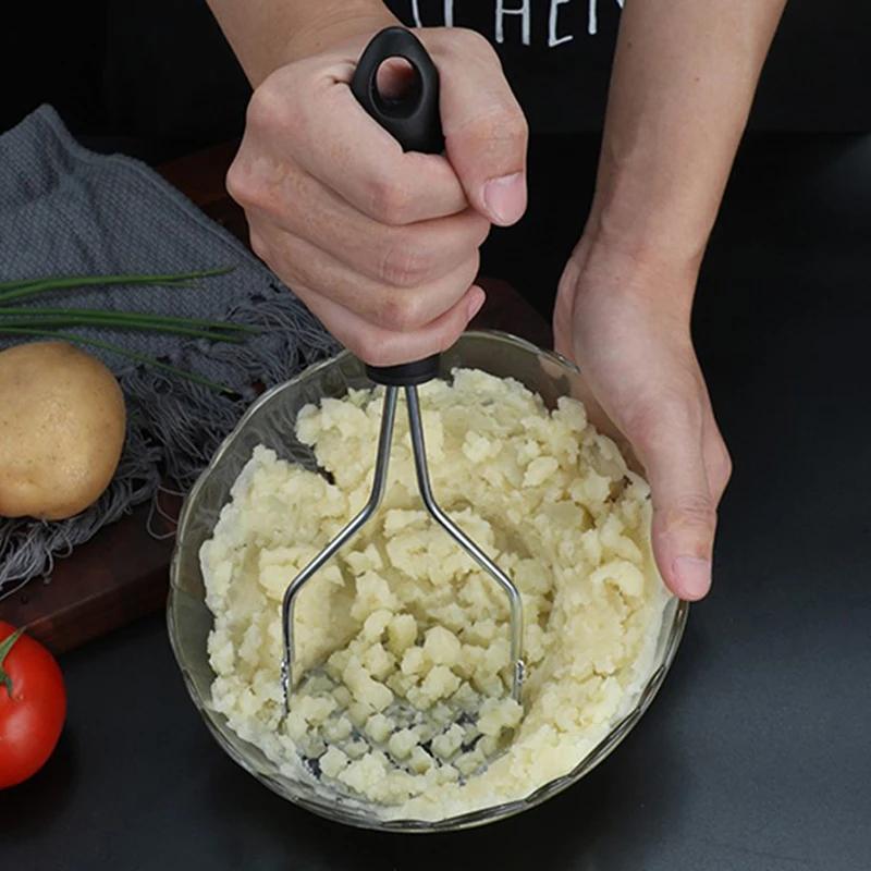 

430 Potato Press Stainless Steel Potato Press Manual Masher Kitchen Gadget Potato Garlic Press чёрный