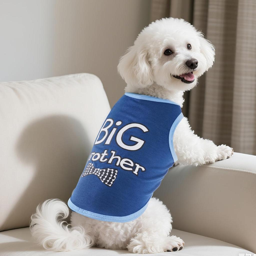 4 Pack Dog Shirts Cute Printed Clothes Sleeveless Summer Puppy Clothes for Small Medium Dogs Cats Holiday Apparel