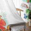 Tropical Flowers And Leaves Sheer Curtain For Living Room Modern Voile Tulle Window Curtains For Bedroom Kitchen Drapes