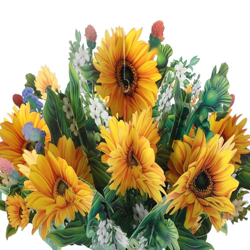 Thank You Wishes 3D Design Pop-Up Flower Card Pop-Up Premium Quality Flora Card Flower Bouquet Bouquet Card Graduation Ceremony