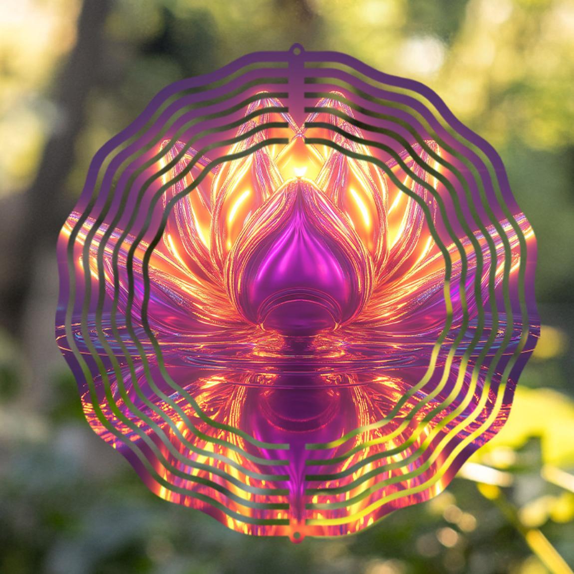 

10-дюймовый металлический ветряной спиннер для декора сада на открытом воздухе с вращающимся на 360 градусов крюком, не требующий электричества для круглогодичного использования на патио, балконе 01A