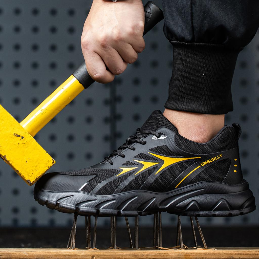 Men Steel Toe Safety Shoes Women Puncture Proof Work Shoes Man Industrial Work Safety Sneakers Breathable Protect Anti-smash Anti-stab Security Shoes