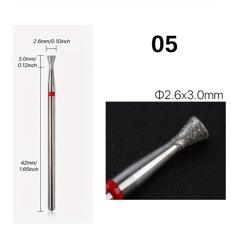 1/5Pcs Red Diamond Nail Drill Bit Milling Cutter for Manicure Electric Rotary Burr Cuticle Tools Accessories