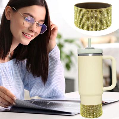 Ochronny silikonowy spód butelki na wodę z brokatem w kształcie diamentów, antypoślizgowy rękaw, akcesoria do kubków