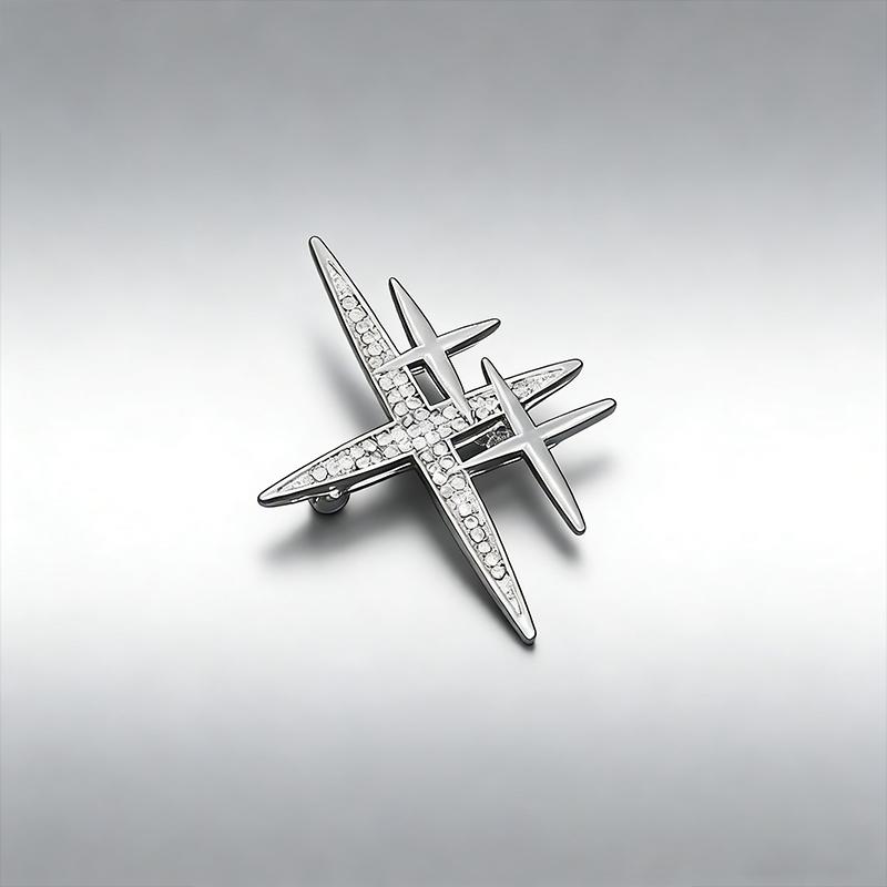 Broche de personalidade simples, estrela, senso de ponta, design moderno e fofo, broche de corpete para terno de banquete noturno, emblema, joias