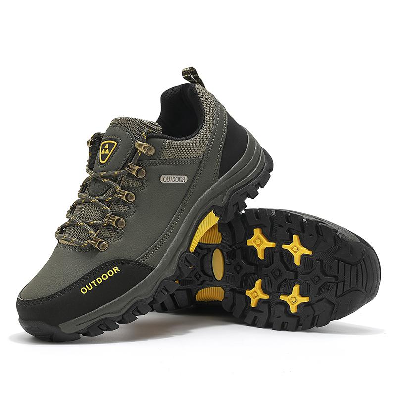 PU Leather Hiking Shoes Anti-collision Outdoor Sneakers Men's Waterproof Climbing Sports Shoes Anti-slip Camping Trekking Shoes