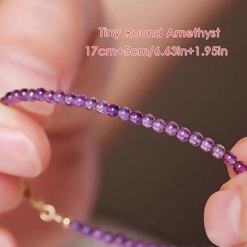 Dainty Tiny Blue Natural Stone Moonstone Beads Bracelet for Women Healing 7 Chakra Delicate Small Stacking Bracelet