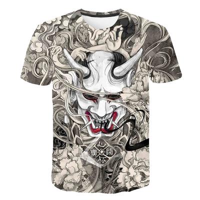 Ιαπωνικά T-Shirts Harajuku Ζώα Κορίτσι 3D Εκτύπωση Streetwear Σαμουράι Άνδρες Γυναίκες Μόδα Oversized T-Shirt Μπλουζάκια Τοπ Unisex Ρούχα