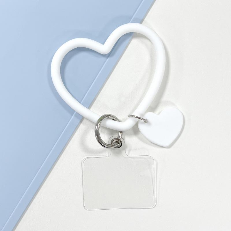 Heart-Shaped Silicone Bracelet Keychain Phone Strap