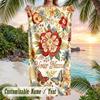 Floral Butterfly Garden 1 Theme Quick Dry Beach Towel Custom Name Text Print Large Sand Resistant Towel Beach Vacation