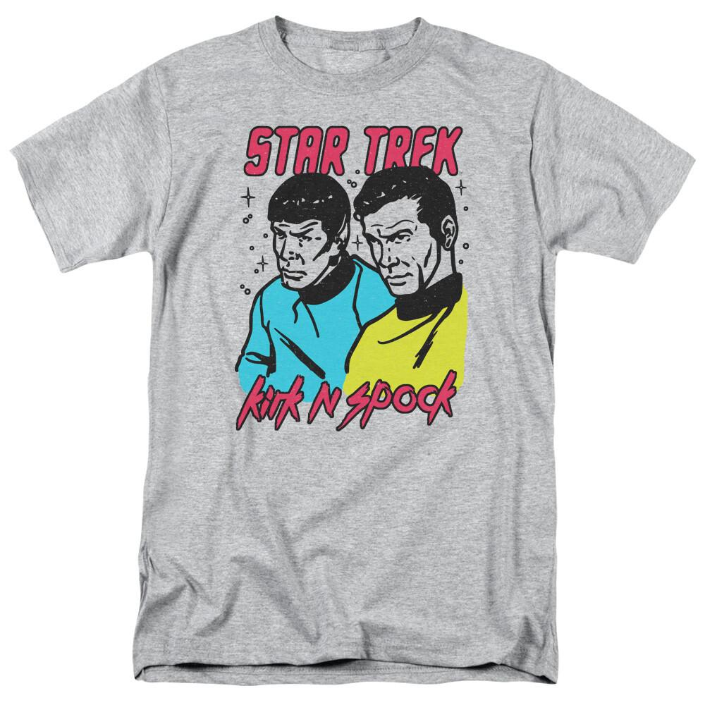 Star Trek Kirk N Spock T Shirt Licensed Sci-Fi TV Classic Tee New Sport Grey XXL