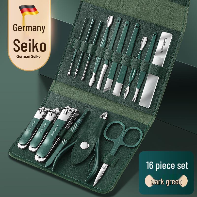 Stainless Steel Professional Manicure Pedicure Kit - Portable Nail Clippers Set