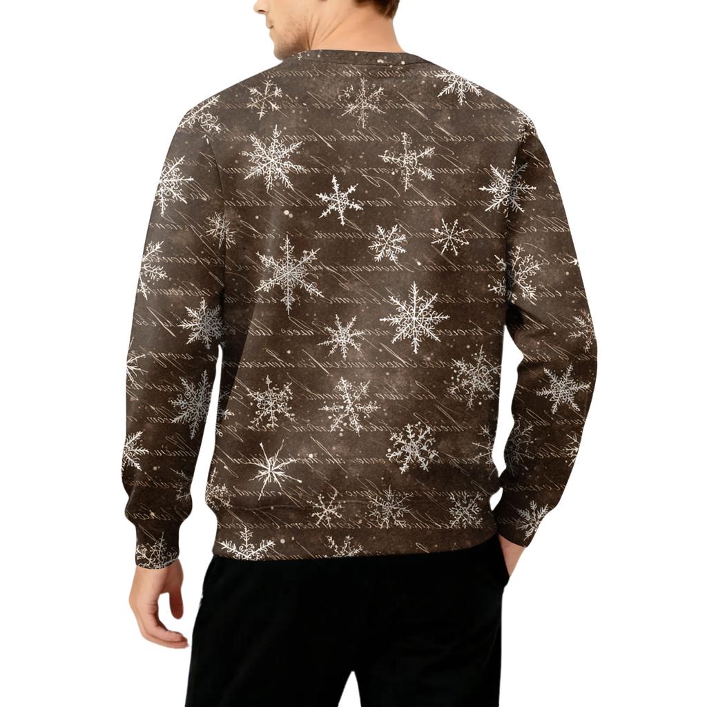 Herren Rundhals Fleecegefüttert Dick Warm Sweatshirt