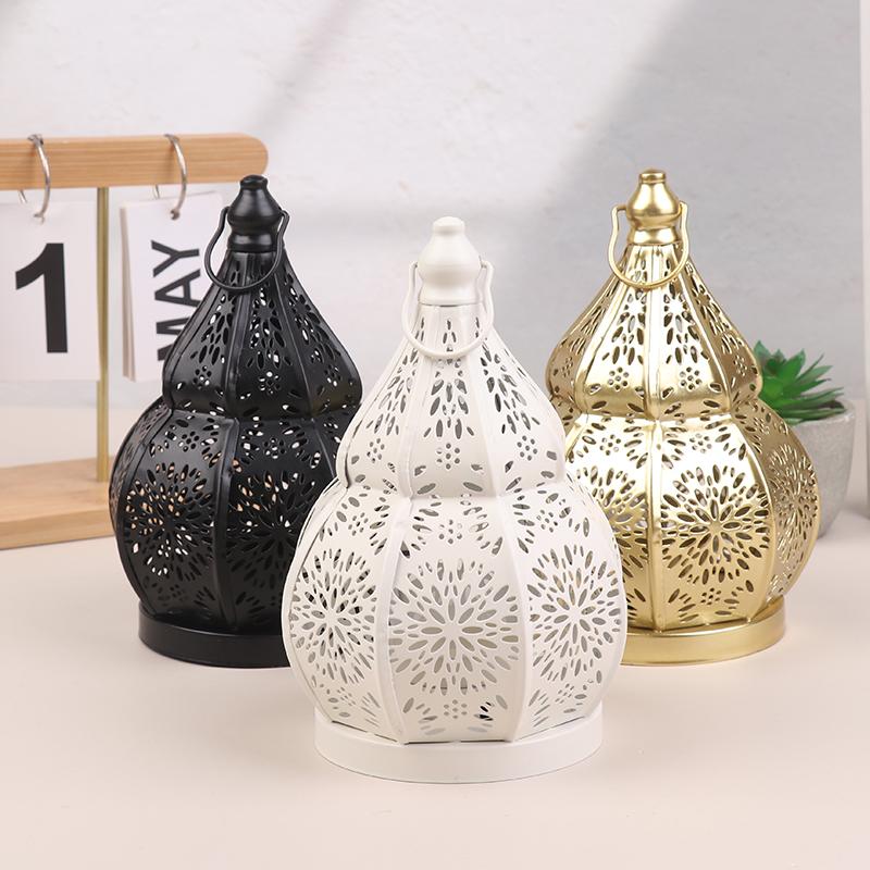 Creative Hollow Iron Gourd Candlestick Projection Atmosphere Ambient Garden Courtyard Decorative Light Ornament