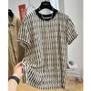 Herren Sommer Hohl Streifen Kurzarm Herren O-Ausschnitt Hip-Hop Street High Street Paar T-Shirt Streetwear Outdoor für Kleidung