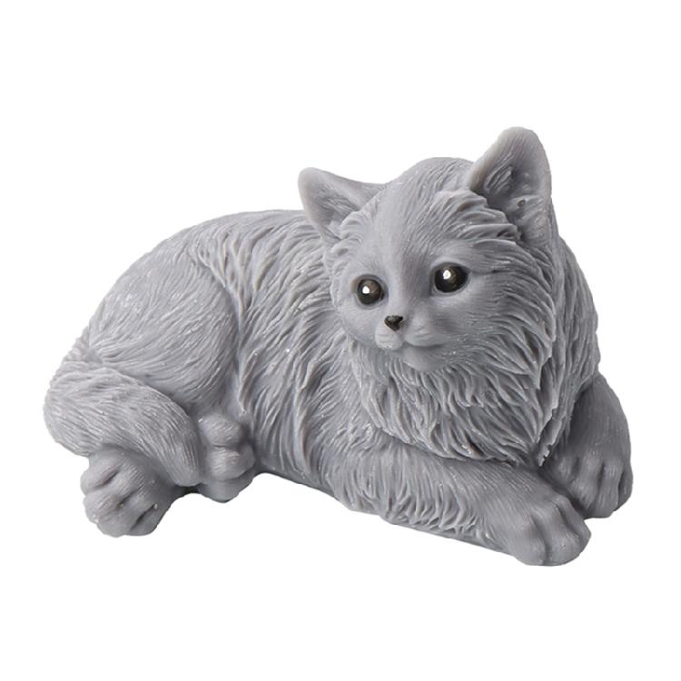 Stampo in Silicone Gatto Sdraiato 3D, Stampo per Artigianato Decorativo Carino per Candele Profumate Fai-da-te, Sapone, Stampo a Forma di Gatto per Decorazioni per la Casa