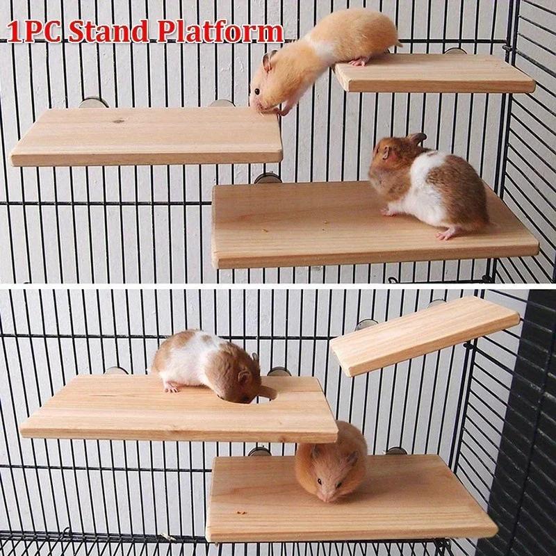 1Pcs Household Pet Wood Stand Platform Bird Toys Parrot Rack Hamster Accessories Suitable Home Pet Parrot Stand Supplies
