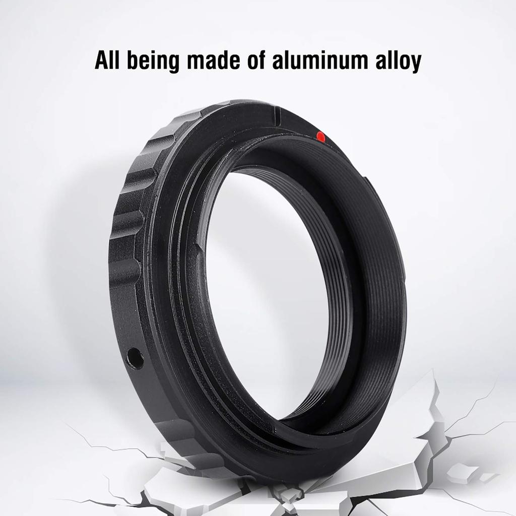 Lens Mount Adapter Aluminum Alloy Lens Adapter Ring for Canon EOS EF DSLR 650D 60D Supports Manual Thread Ring, T2/T-Mount 550D, Focus/Infinity Focus,