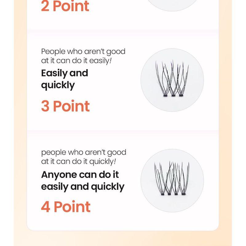 Ccam bbak - Original Dichte Wimpern 4 Punkte - 3 Arten