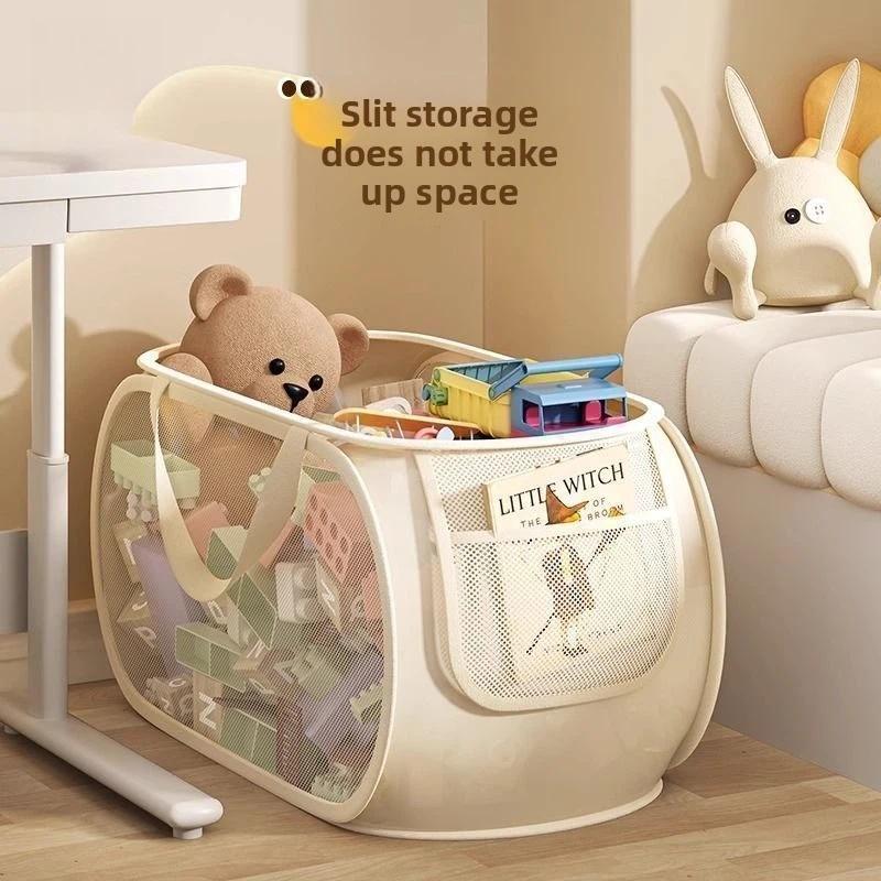 New Sub Block Design Storage Basket Side Pocket Large-capacity Storage Bucket with Handle Laundry Basket Laundry Supplies