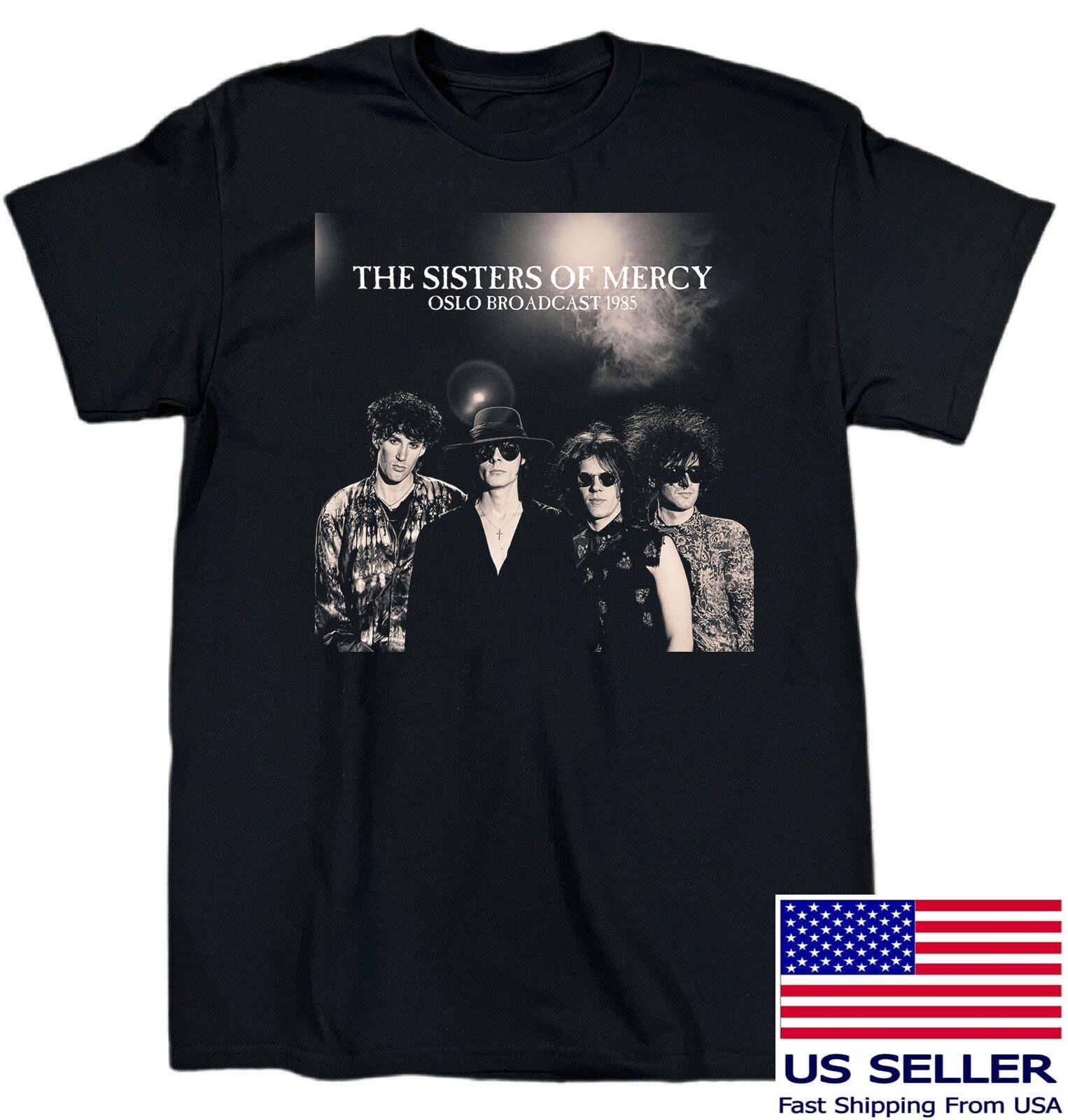 The Sisters of Mercy Band Oslo Broadcast 1985 Cotton Black T Shirt UR870 XXXXL