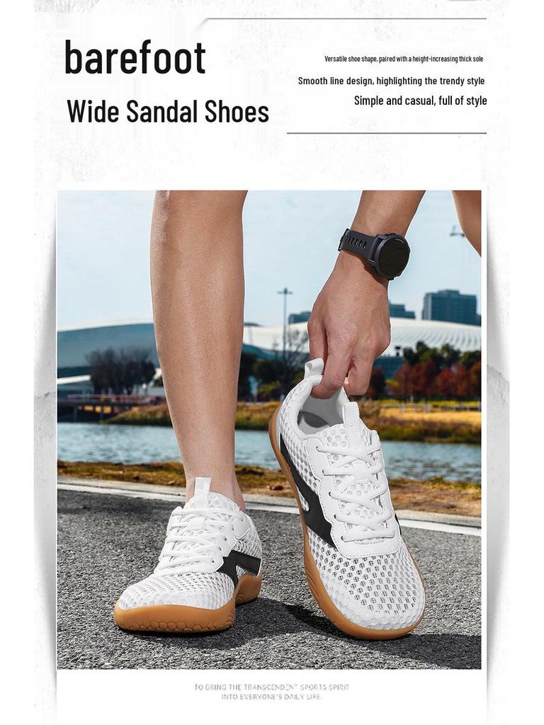 Men's Wide Toe Mesh Running Shoes - 2026 Spring/Summer Breathable, Soft Soles, Large Size, Barefoot Style
