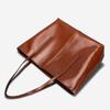 Simple Leather Women's Bag, European and American Retro Tote Bag, Leather Hand Bag, Shoulder Crossbody Bag, Large Capacity