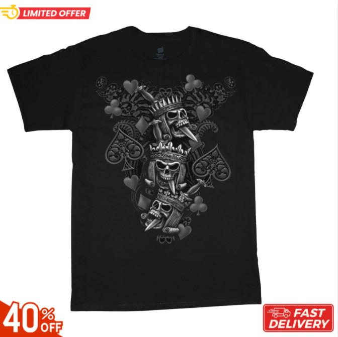 King Crown Skull T-shirt Graphic Tees Clothing Apparel Mens Gifts_reprint_sale ! S разноцветный