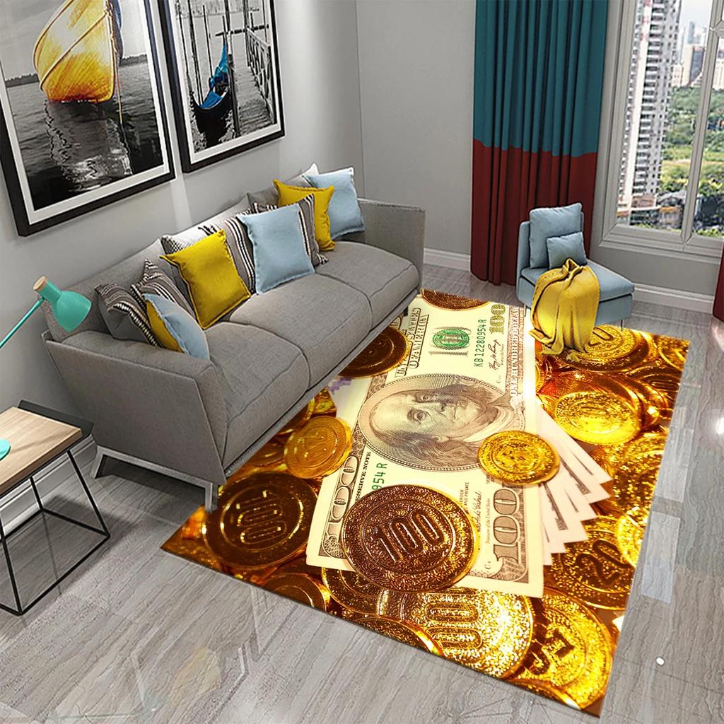 Dollar Money Pattern Carpet Hallway Entrance Doormat Living Room Floor Rugs Home Decor Kitchen Carpet Non-slip Bathroom Area Mat