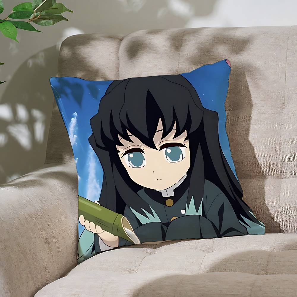 

Аниме Т-Токито Муичиро Наволочка Чехол для подушки Мягкий Милый Наволочка для диванной подушки из полиэстера на молнии 16x16Inch