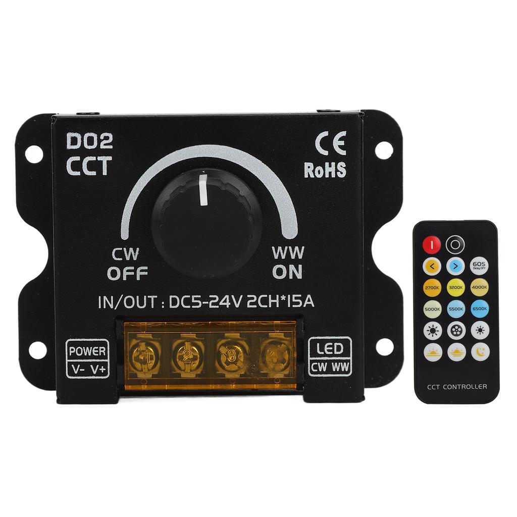 LED Dimmer 2 Kanal 360 Grad Encoder Farbtemperatur Drehknopf LED Lichtleiste Dimmer mit Fernbedienung