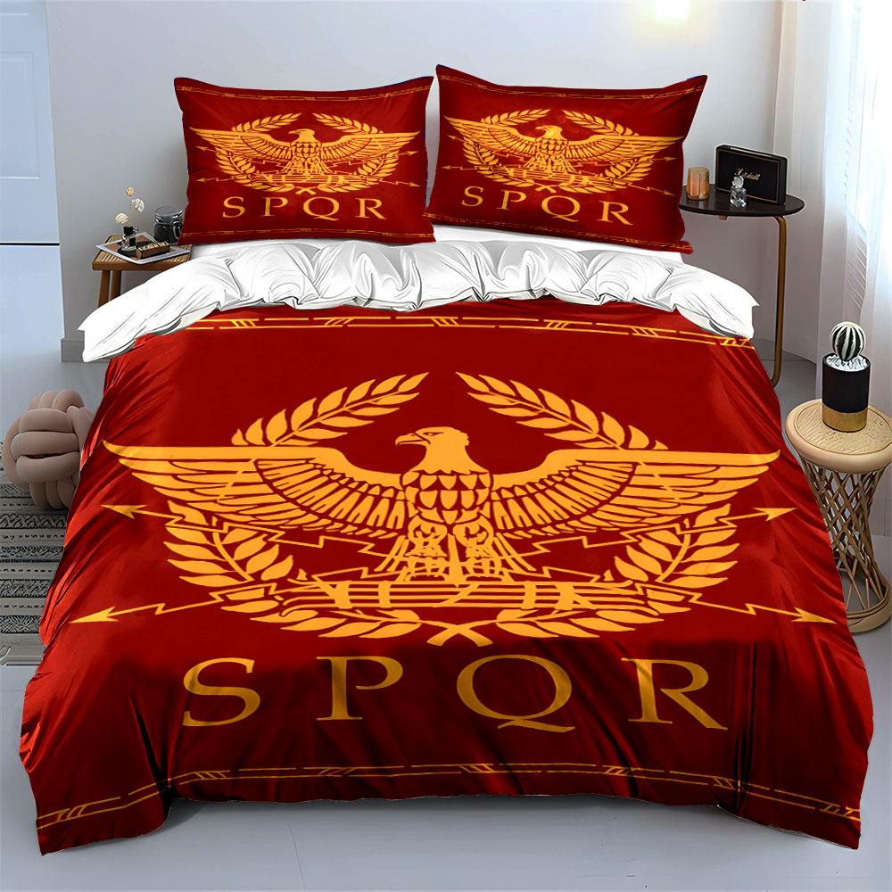 Roman Empire Emblem Eagle Crest Bedding Set For Kids Luxury Gift 3Pcs Digital Print Comforter Set Soft Comfortable Breathable