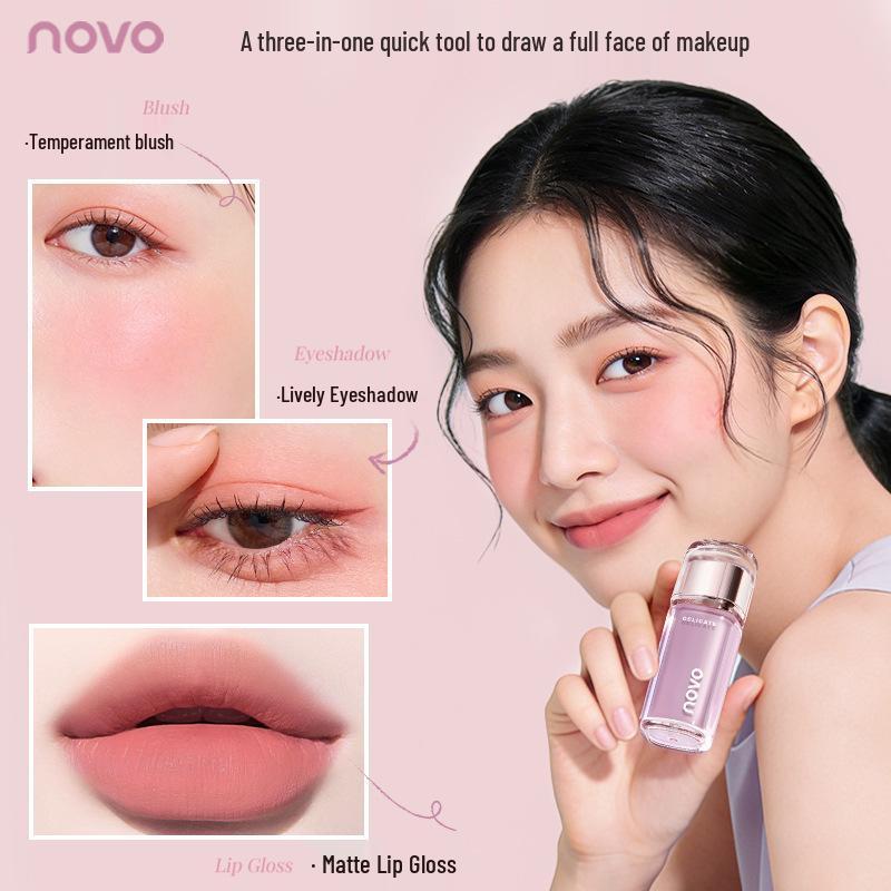 New Face Velvet Multi-use Cream Lip Glaze, Matte Blush & Eyeshadow - Gentle, Student-friendly Formula for Parties.
