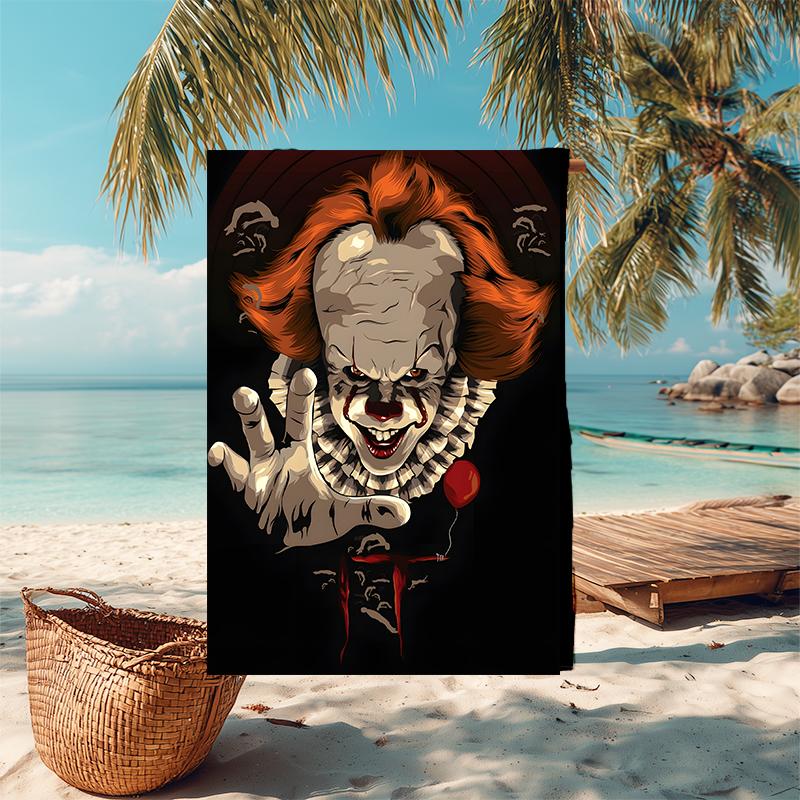 1pc Pennywise1 Beach Towel, Comfortable and Thick, and Swimming/Bath/Picnic/Camping Towel, Suitable for Seaside Beaches