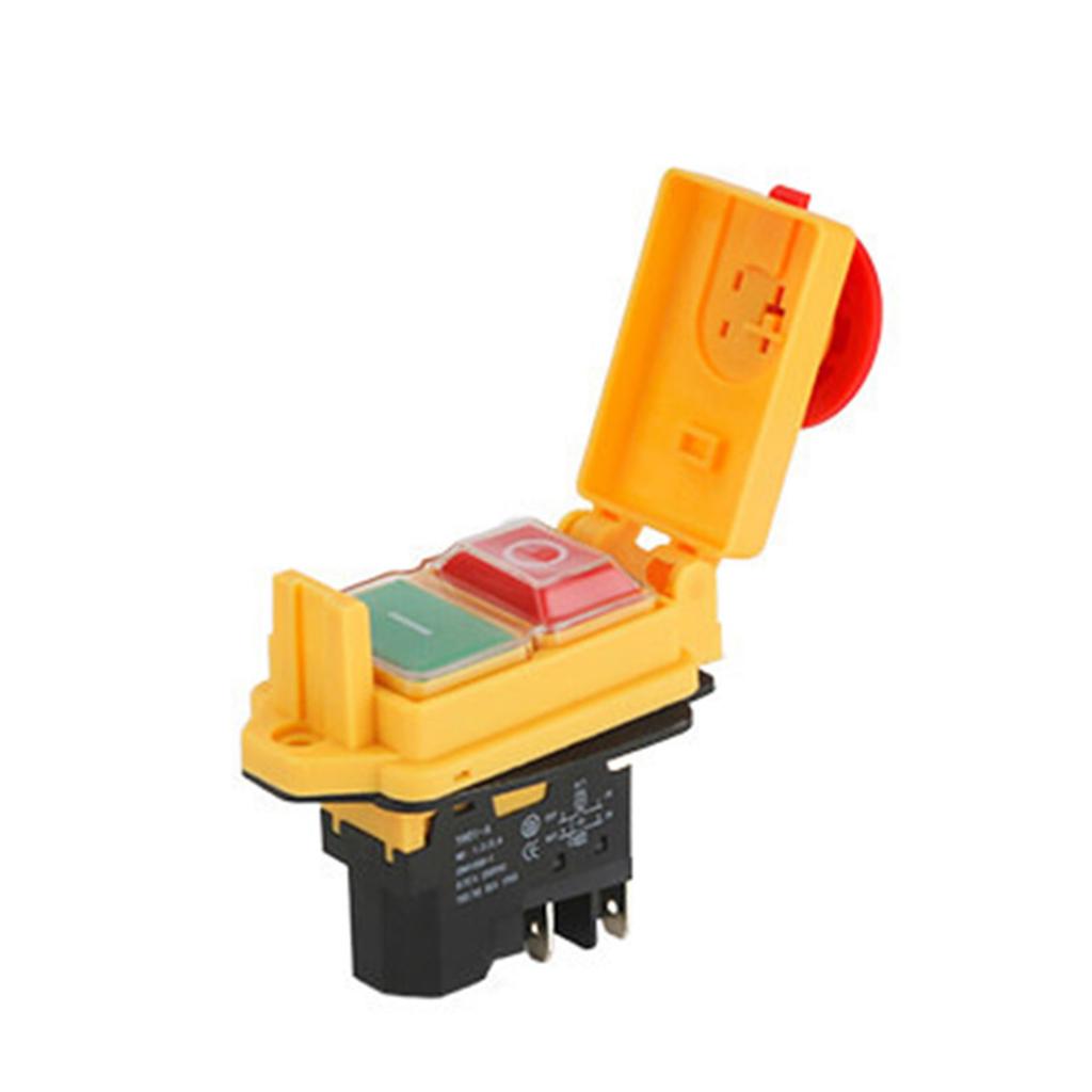 Waterproof Push Button 4/5 Pin Push Button Waterproof Momentary Button Electromagnetic Switches AC250V 16A Start Button