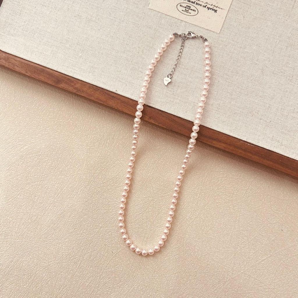 Cherry Blossom Pink Pearl Necklace: Elegant, Lustrous, Perfectly Round - Ideal for Spring & Versatile for Women