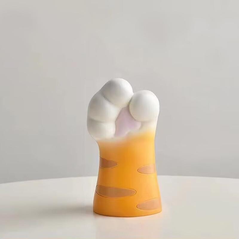 1PC Ornaments Funny Vase Painted Pattern Resin Exquisite Home Decor Cat Lover Gifts Cat's Paw Shape Cute 15.7x7.9x8.2cm