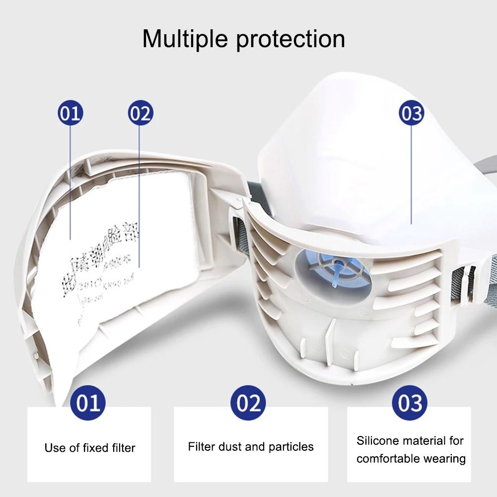 Reusable Washable Dust-proof Mask Respirator Half Face Anti Haze Fog Safety Construction Grinding And 1201 Filter Accessory