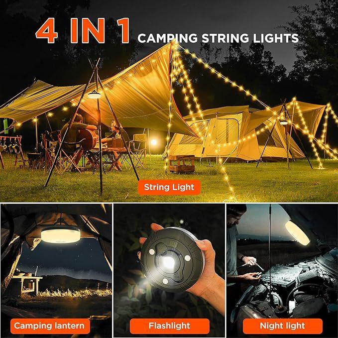 New Outdoor Camping Tape Measure Light, Portable and Extendable LED Light String, Camping Tent Atmosphere Light, Canopy Decorat