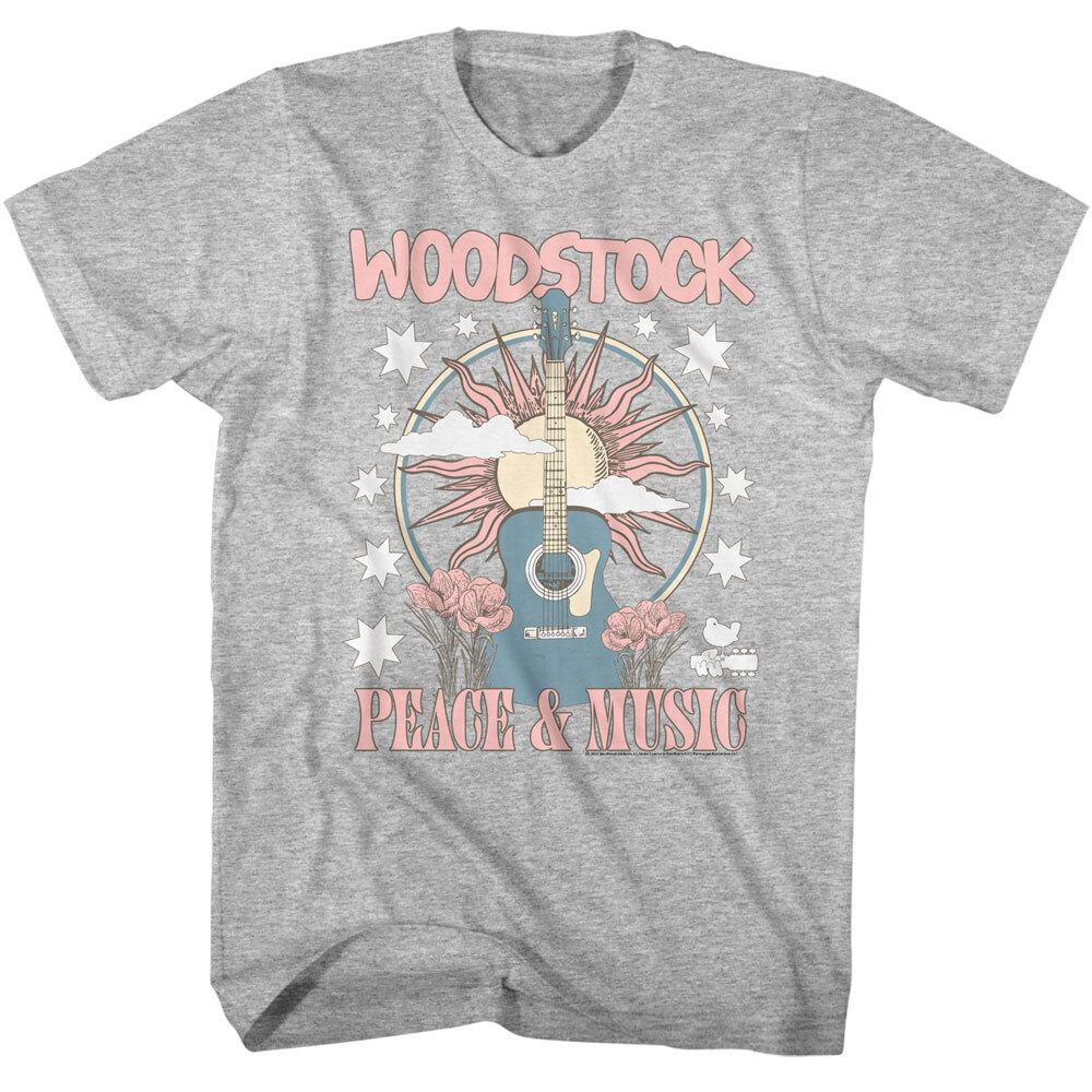 Woodstock Sunshine Acoustic Guitar Peace Music Men T Shirt Rock Soul Merch XXXL