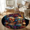 Chic Round Pop Art Multicolor Area Rug, Non-Slip Floor Mat for Bathroom