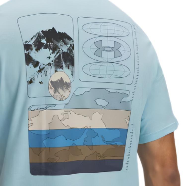Under Armour Outdoor Mountain Comfortable Casual Short Sleeve T-Shirt Men T-Shirts Blue 1390226-494