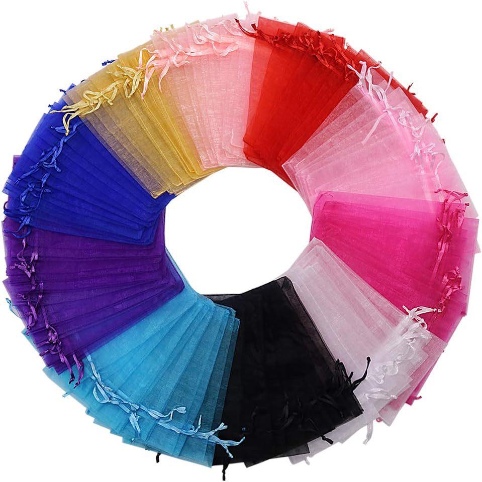 

20pcs 5x7 7x9 9x12 cm Organza Drawstring Bags Gift Pouches Necklace Packing Display Bracelet Bags Diy Jewelry Packaging Making 7x9cm