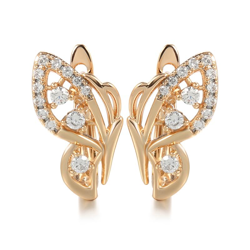 

Женские серьги-капли Kinel в форме бабочки розового золота, повседневные изысканные украшения розового золота